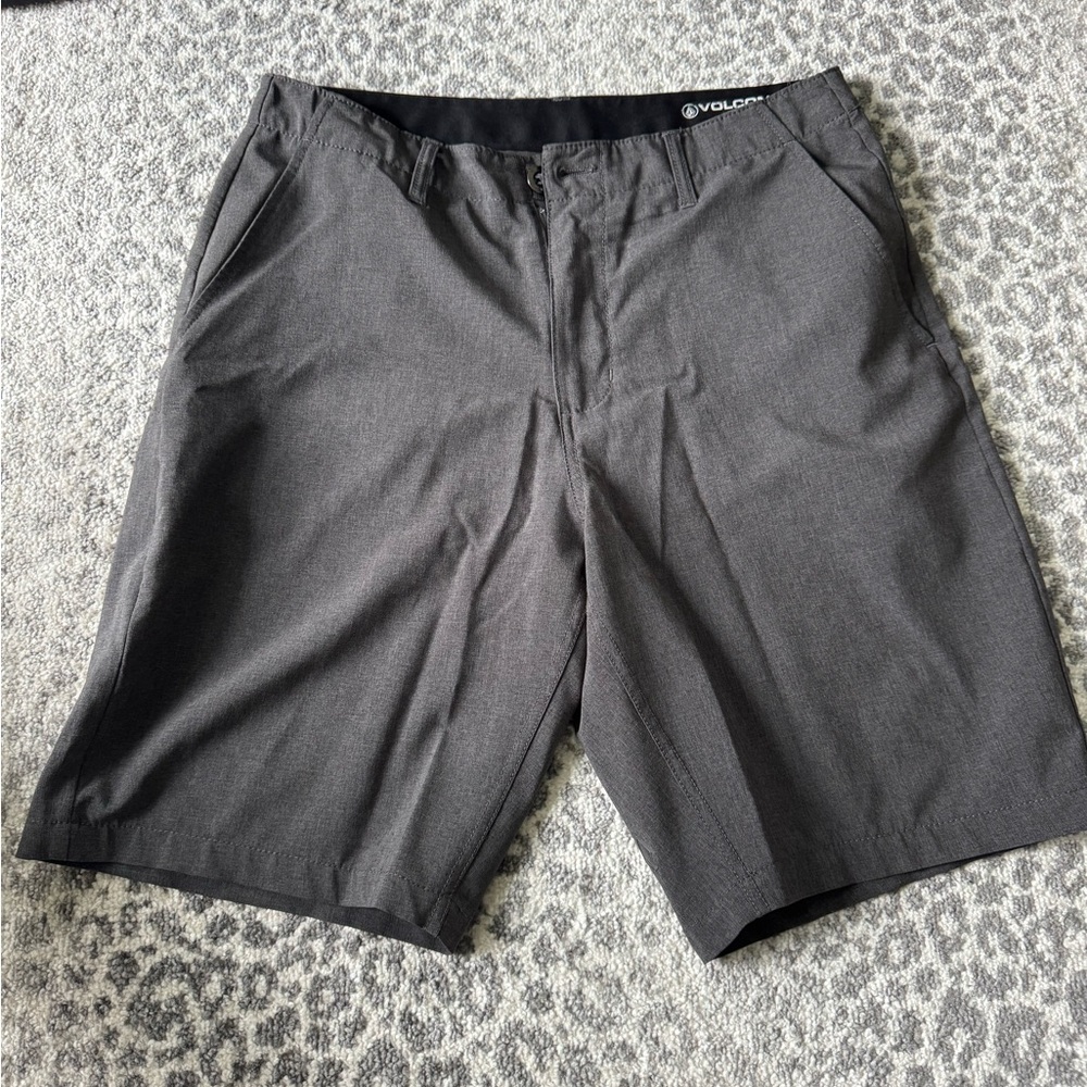 Volcom Gray Flat Front Shorts for Casual Comfort